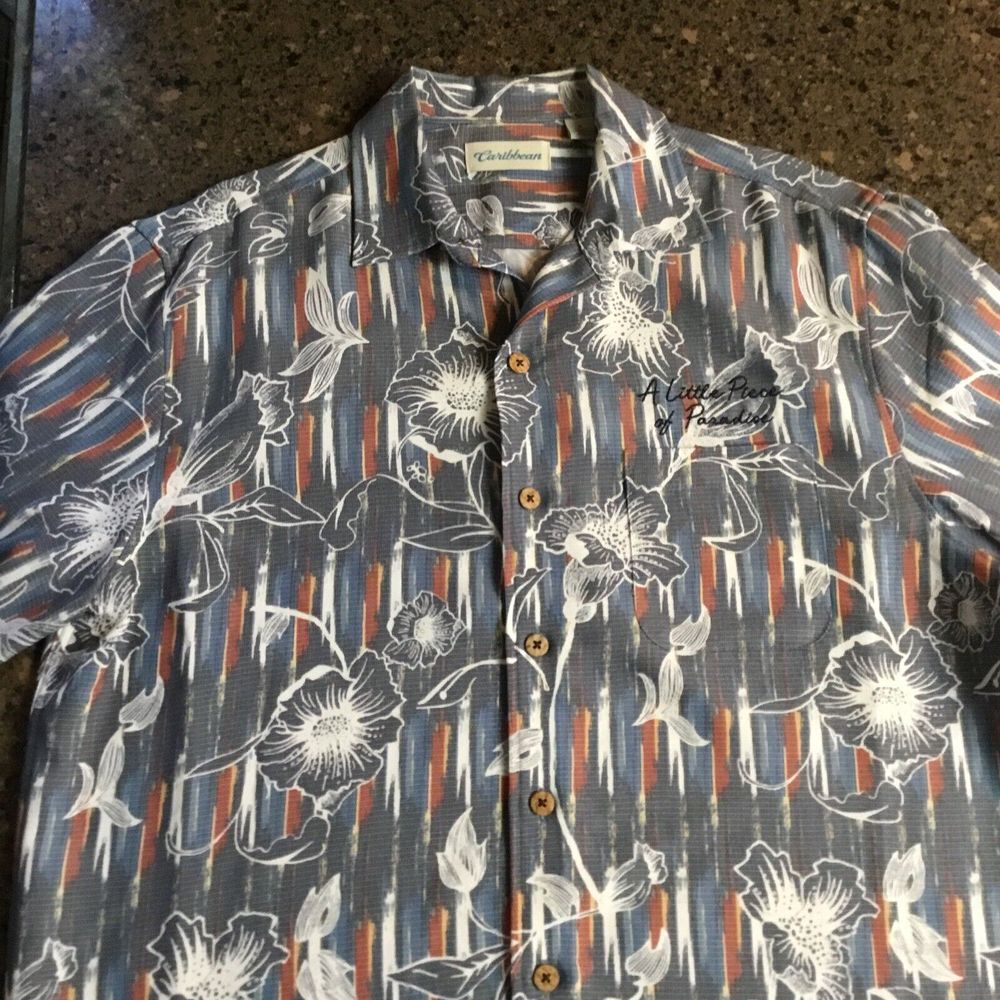 Caribbean‎ Little Piece Of Paradise Button Down Shirt Size Large